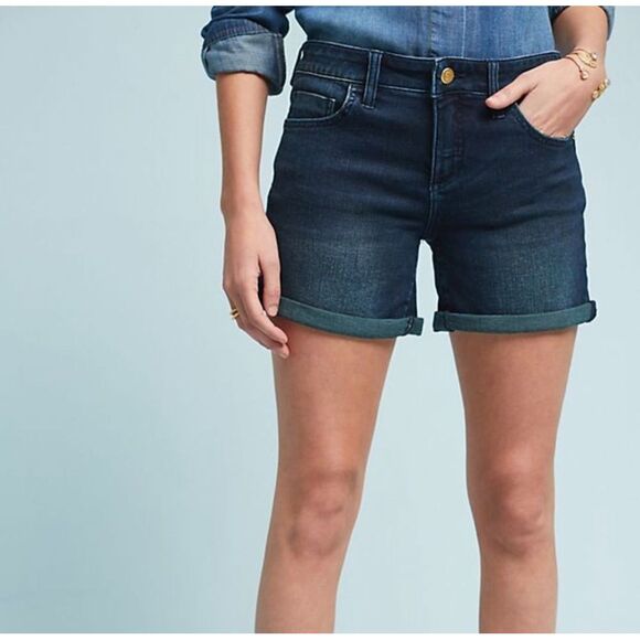 Anthropologie Pilcro and the‎ Letterpress Jean Shorts Fit S.TE.T. SIZE 27 Merlot - Picture 1 of 12